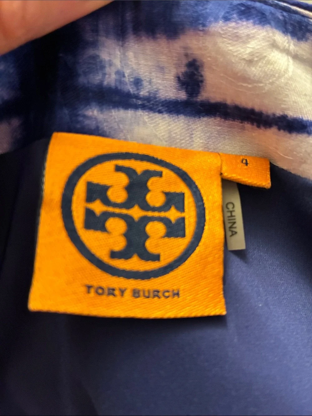 Tory Burch Indigo/White Tie-Dye Pleated Cotton Skirt Size 4 Runway Spring 2013